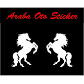 Şahlanan at oto sticker 2 adet - 3