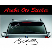 Atatürk imza oto sticker 20 cm (5Adet) - 1