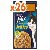 Felix Pouch Sensations Jellies Tavuk Etli ve Havuçlu Yaş Kedi Maması 85 Gr x 26 Adet - 1
