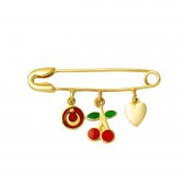 Kiraz & Kalp Altın Çengelli İğne thumbnail 1