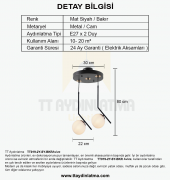TT Aydınlatma TT019-2Y-SY-BKR  Mat Siyah - Bakır 2 li Dirsek Kol A - 4