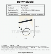 TT Aydınlatma TT026-SY  Mat Siyah Led Avize thumbnail 3