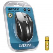 Everest SM-861 USB Kablosuz Sessiz Mouse 1200 DPİ Siyah - 8
