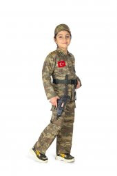 UNİSEX ÇOCUK TÜRK ASKER KOSTÜM KIYAFETİ - 3