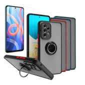 Samsung Galaxy A53 Kılıf Silikon Montreal Yüzüklü Standlı+Kırılmaz Cam thumbnail 1