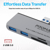 Promate SURFACEHUB-7 Usb Hub Type-c / Usb Bağlantı, Hdmı, Kart Okuyucu, Hdmı Ve Type-c - 3