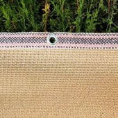 GÖLGELİK FİLE 4x4 METRE ÇİT FİLESİ 95 GÖLGE KORUMA KREM 95LİK BAHÇE ÇİTİ HALKALI KUŞAKLI JÜT GÖLGELİK - 1