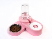 Miapet Köşeli Ayarlanabilir Hazneli Çelik Taslı Kedi-Köpek Mama Ve Su Kabı Seti 1000ml Pembe - 1