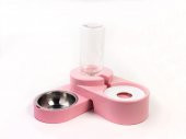 Miapet Köşeli Ayarlanabilir Hazneli Çelik Taslı Kedi-Köpek Mama Ve Su Kabı Seti 1000ml Pembe - 3