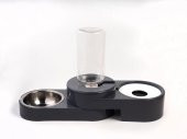 Miapet Köşeli Ayarlanabilir Hazneli Çelik Taslı Kedi-Köpek Mama Ve Su Kabı Seti 1000Ml Gri - 3