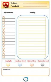 Pasta Tarifi defteri (100 Tariflik Defter) - 2