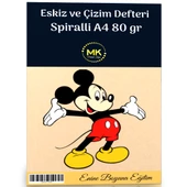 Çizgi Film Temalı Eskiz ve Çizim Defteri Kraft Spiralli 100 Sayfa A4 80 gr - 1