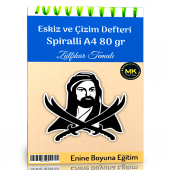 Zülfikar Temalı Eskiz ve Çizim Defteri Kraft Spiralli 100 Sayfa A4 80 gr - 1