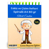 Einstein Temalı Eskiz ve Çizim Defteri Kraft Spiralli 100 Sayfa A4 80 gr - 1