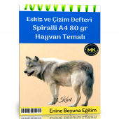 Kurt Temalı Eskiz ve Çizim Defteri Kraft Spiralli 100 Sayfa A4 80 gr - 1