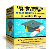 LİSE Türkçe Görüntülü Eğitim Seti (45 Saat Anlatım ve 8 Fasikül Kitap) - 1