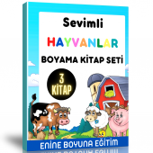 Sevimli Hayvanlar Boyama Kitap Seti (3 Kitap) - 1