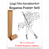 Çizgi Film Karakterleri Poster Tablosu 15 Adet (30 cm x42 cm) - 1
