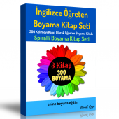 İngilizce Öğreten Boyama Kitap Seti (3 Spiralli Kitap) - 1