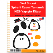 Okul Öncesi Spiralli Resmi Tamamla Kes Yapıştır Kitabı - 1