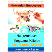 Hayvanları Boyuyoruz Spiralli Boyama Kitabı - 1
