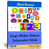 Okul Öncesi Çizgi-Alfabe-Rakam Çalışmaları Kitabı - 1