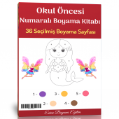 Okul Öncesi Numaralı Boyama Kitabı (36 Seçilmiş Boyama Sayfası) - 1