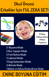 Okul Öncesi Erkekler Çocukları İçin Ful Zeka Seti (15 Kitap) - 2