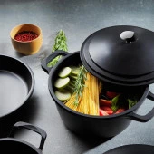 Schafer Pro Cast Döküm Derin Tencere 24 Cm-Siyah - 1