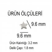 12 Adet Nikel Vernikli Döküm Yıldız Boncuk Yıldız Takı Ucu Takı Malzemesi - 3