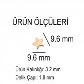 12 Adet Altın Renk Vernikli Döküm Yıldız Boncuk Yıldız Takı Ucu Takı Malzemesi - 3