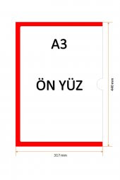 A3 Uzun Kenar Açık Kırmızı Mıknatıslı Magnet Çerçeve - 1