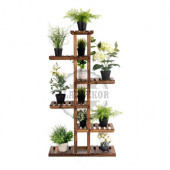 Eskitme Ceviz Rengi Ahşap Dekoratif Çiçeklik Saksılık Balkon Bahçe Standı - 2