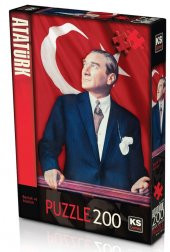 KS Puzzle 200 Parça Bayrak ve Atatürk - 1