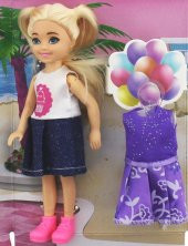 Baonier Mor Yedek Elbiseli Bebeğim - 1