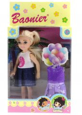 Baonier Mor Yedek Elbiseli Bebeğim - 3