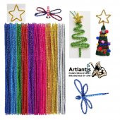 Metalik Şönil Renkli 30 Cm 100lü 1 Paket Artlantis 30 Cm Renkli Metalik Tüylü Tel 100 lü 1 Paket - 1