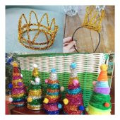 Metalik Şönil Renkli 30 Cm 100lü 1 Paket Artlantis 30 Cm Renkli Metalik Tüylü Tel 100 lü 1 Paket - 7