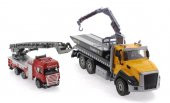 Die Cast Çek Bırak Vinçli Kurtarıcı ve Merdivenli İtfaiye Aracı - 1