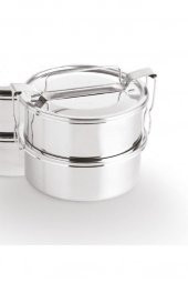 Paslanmaz Çelik 2li Sefer Tası 1 Lt Tek Kişilik Yemek Taşıma Kabı 500ml x2 Isıtılabilir 100 Metal - 1