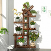 Eskitme Ahşap Dekoratif Çiçeklik Saksılık Balkon Bahçe Standı - 2