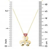 3 Kalpli Baget Taşlı Altın Kolye thumbnail 6