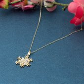 14 Ayar Altın Kar Tanesi Kolye thumbnail 5