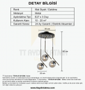 TT Aydınlatma TT019-3Y-SY-ESK  Eskitme 3 lü Dirsek Kol Yuvarlak Av - 4