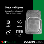 Reyyzen Honda Civic SEDAN Paspas Üniversal Oto Paspas 3D Havuzlu Kesilebilir Gri 2006 -2012 - 4