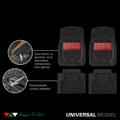 Reyyzen Citroen C5 Paspas Üniversal Oto Paspas 3D Havuzlu Kesilebilir Kırmızı 2008 Sonrası - 2