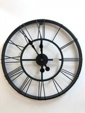 Enarose Ferforje Büyük Boy 50 cm Metal Çerçeveli Lazer Kesim Toz Boyalı Duvar Saati E2755 - 1