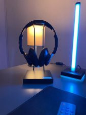 Mat Siyah Kaymaz Siyah Tabanlı Askı Aparatlı Stant Kulaküstü Gaming Oyuncu Kulaklık Tutucu Standı - 6