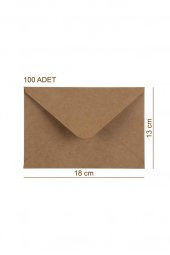 100 Adet Mektup Zarfı 13x18cm 100gr. Kraft - 2