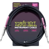 ERNIE BALL P06048 Düz/Düz Siyah 3mt Enstrüman Kablosu - 2